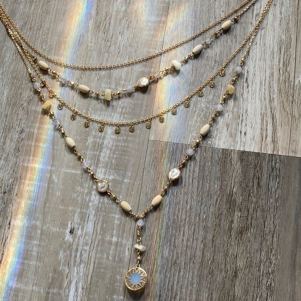 Layered gold necklace
